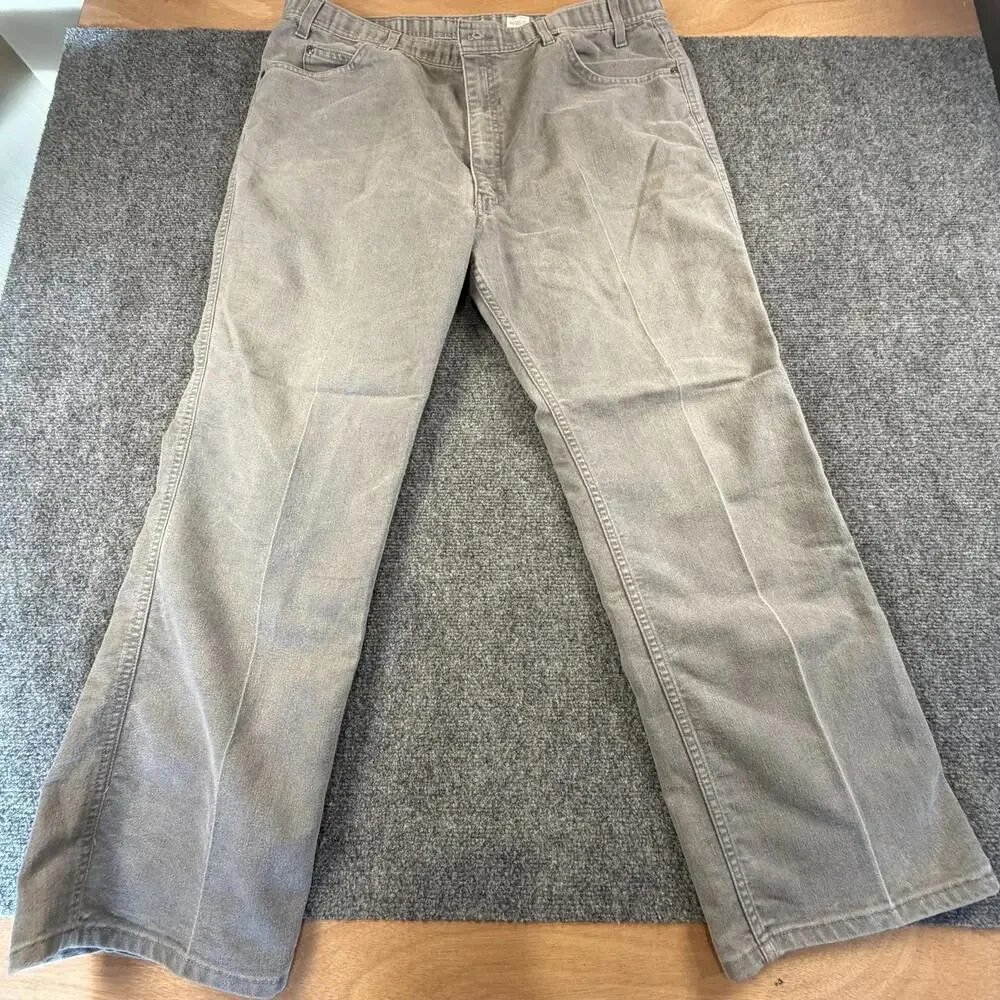 Levis Action Slacks Mens 44x30 Gray Twill Straight Leg Vintage Trousers #1246